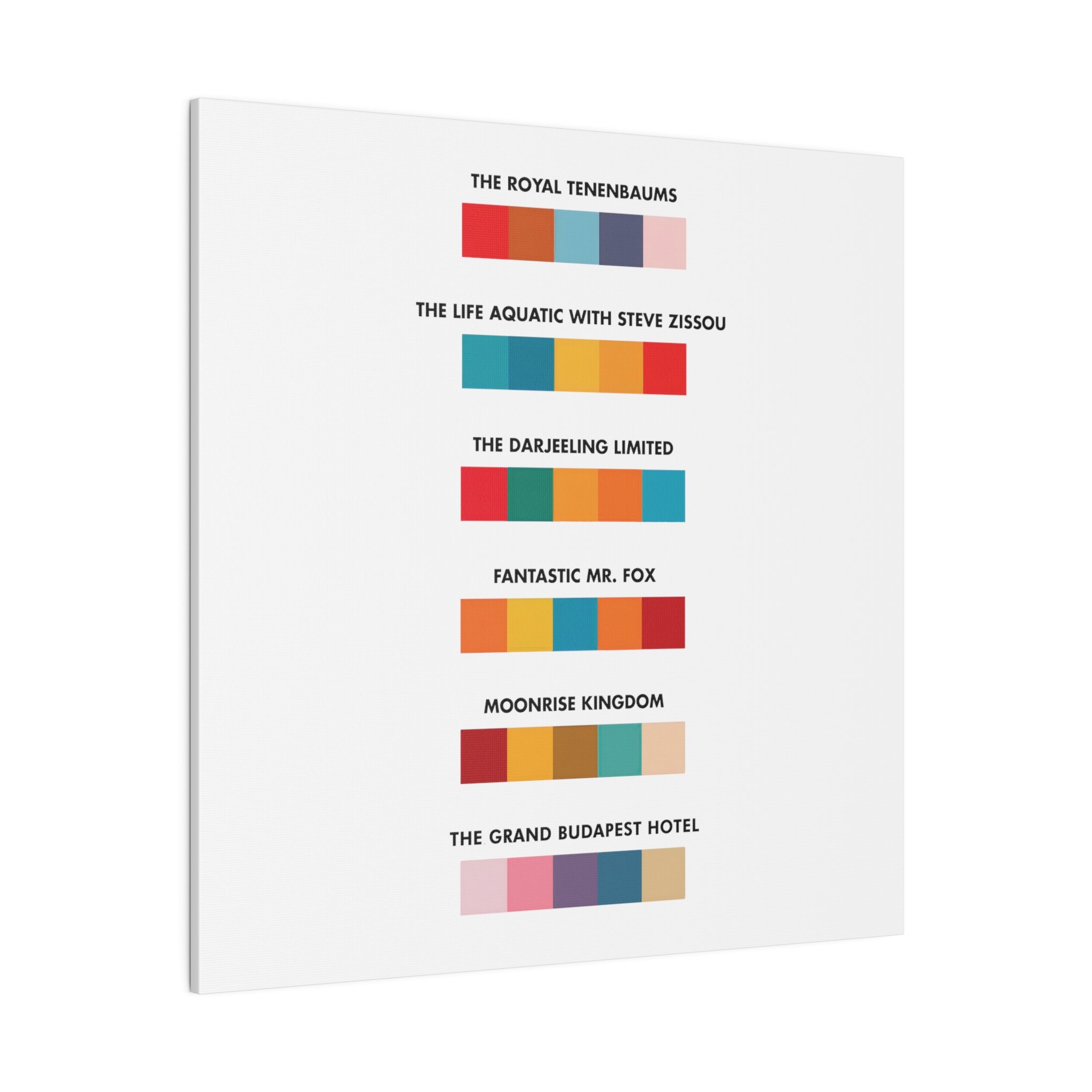 Wes Anderson Colors - Canvas Art