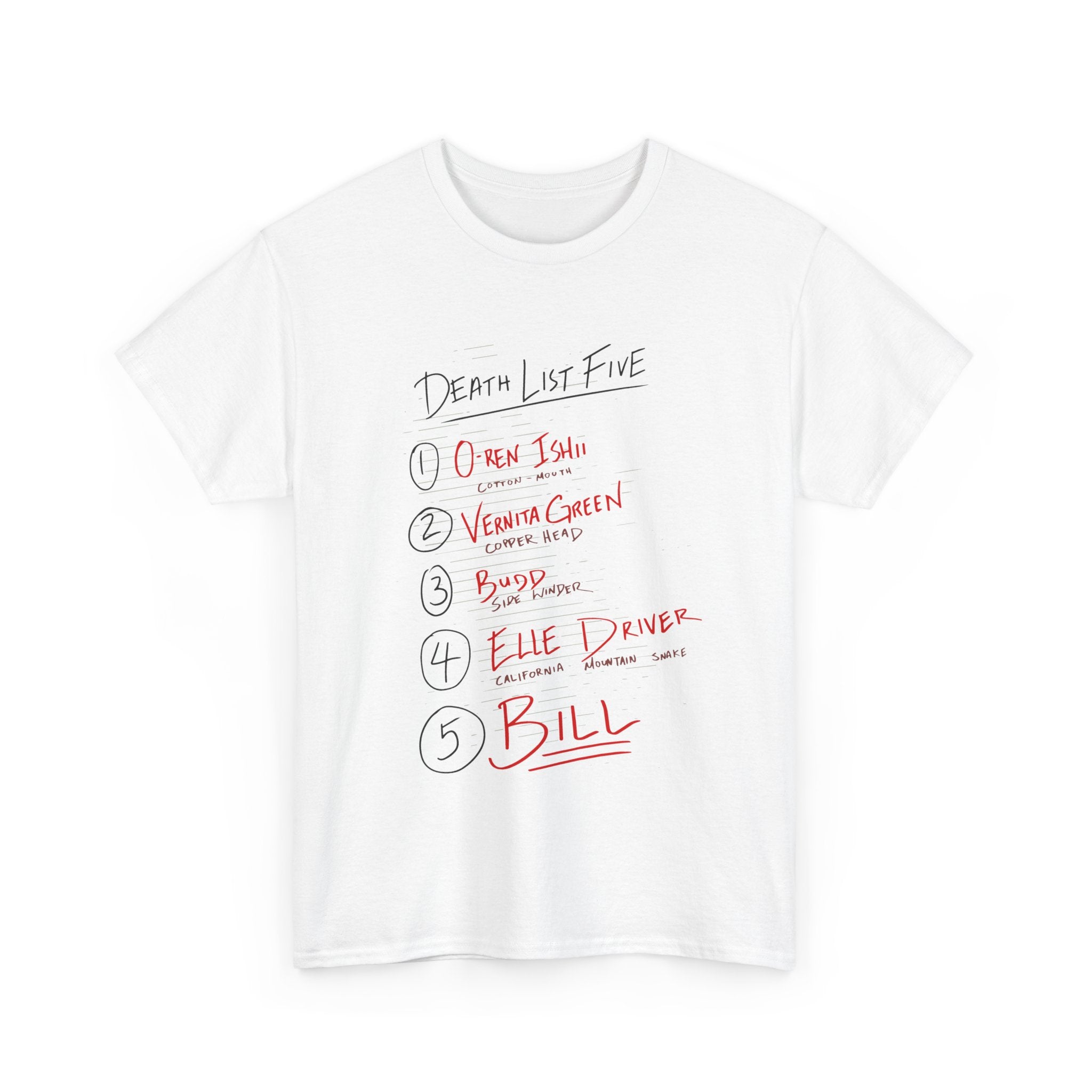 Death List Five - Tarantino - T-Shirt
