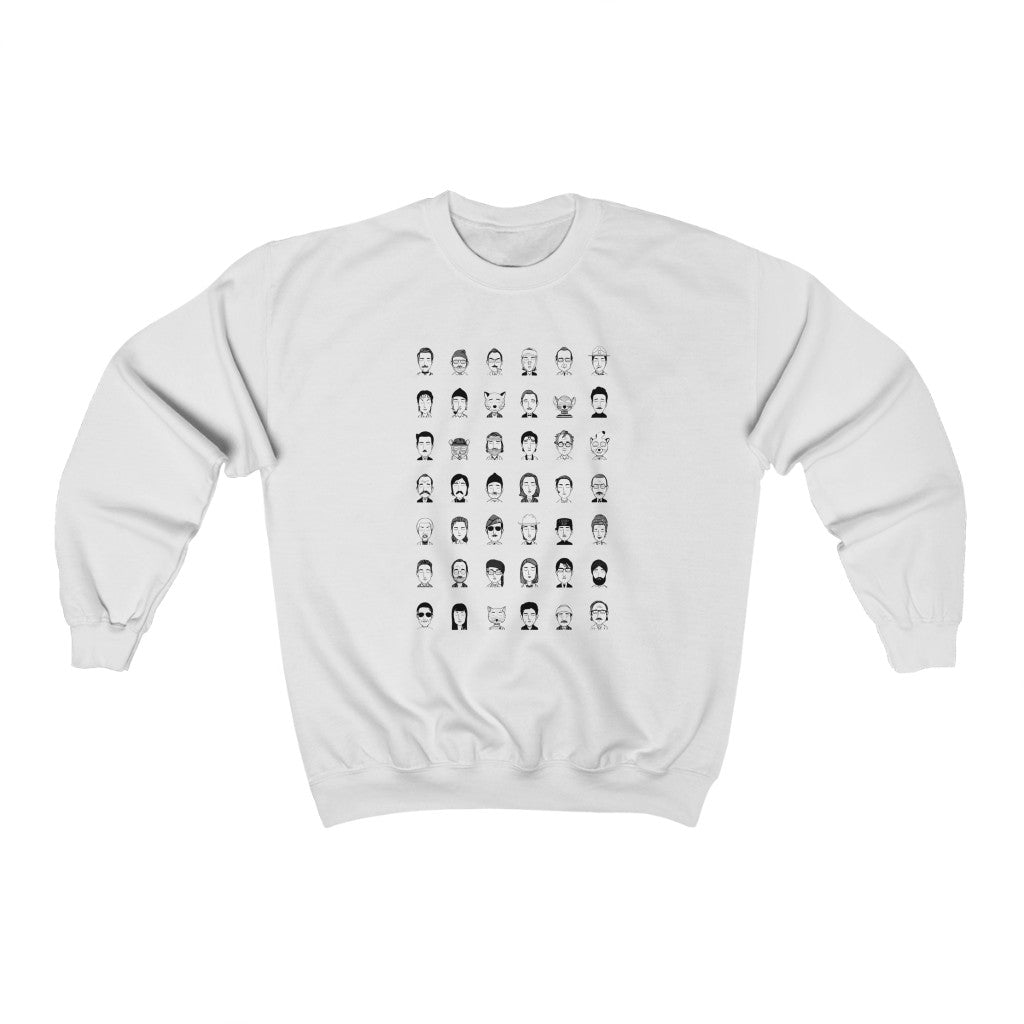 Wes Anderson B&W Characters - Crewneck Sweatshirt